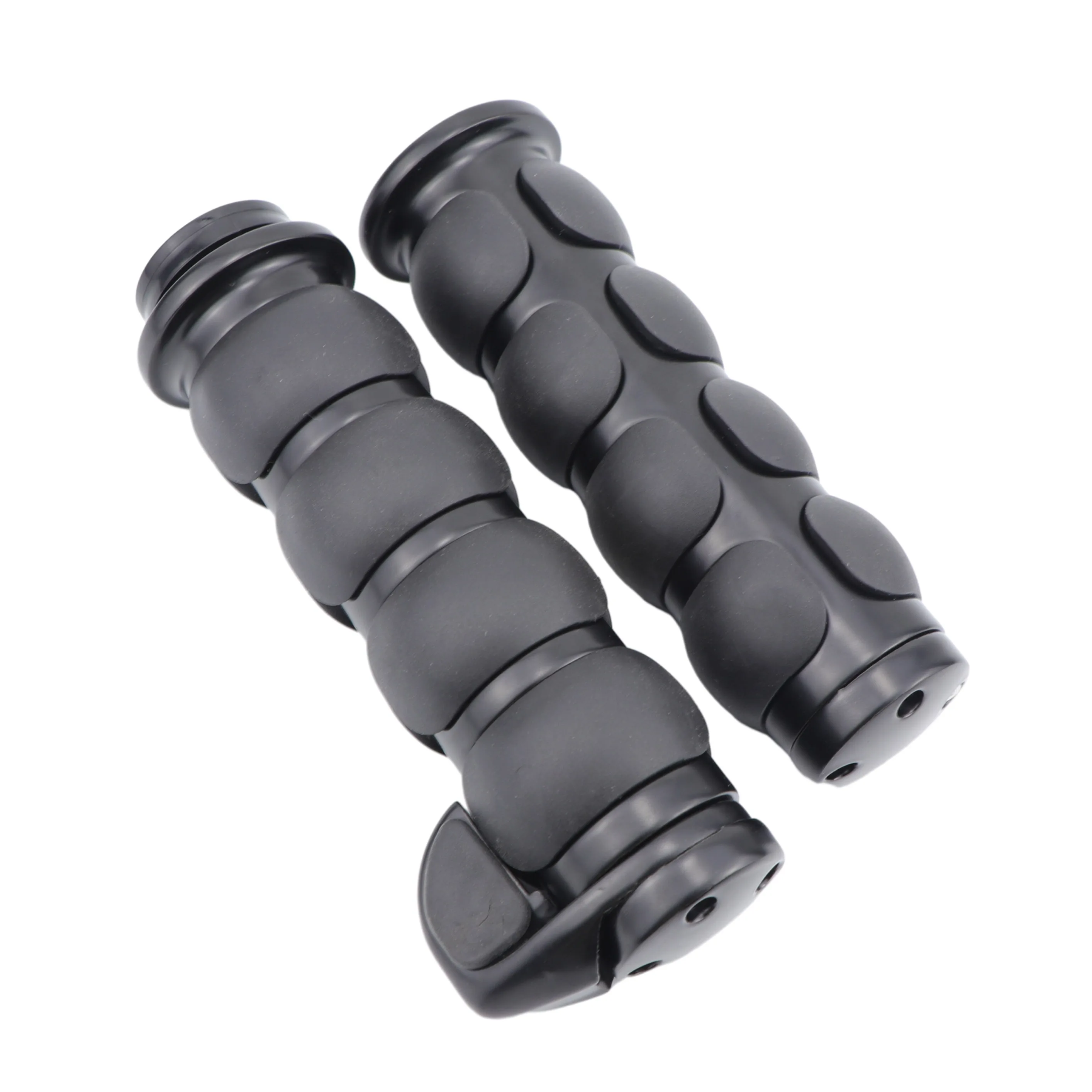 Manillar cromado con empuñaduras negras para moto chopper