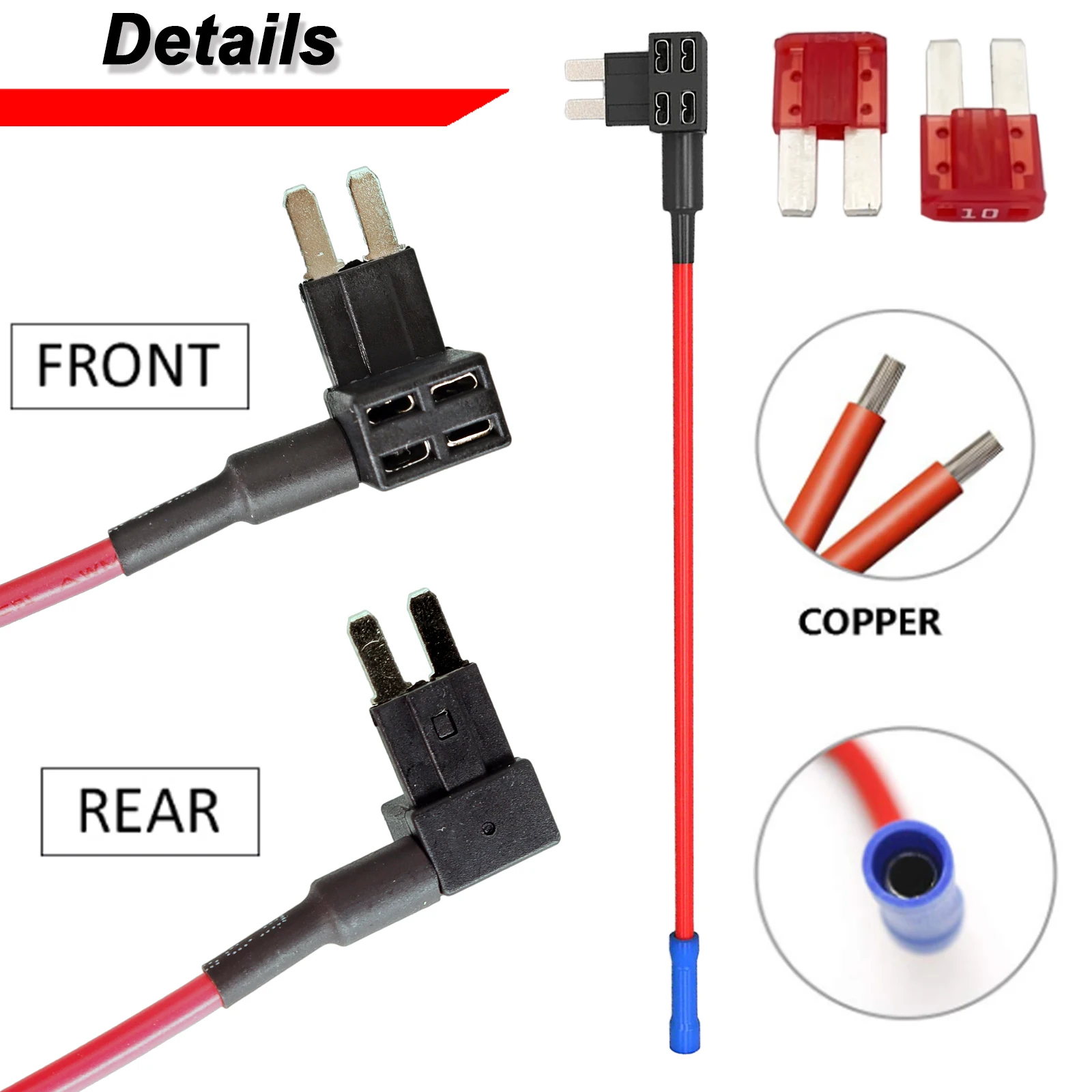 Kit portafusibles de cable para coche con adaptador grifo trasero - imagen 4