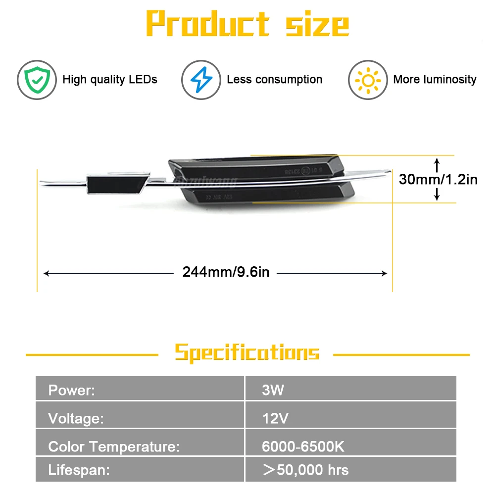 Lámparas LED posición dinámica secuencial para BMW E60 y E90 - imagen 2