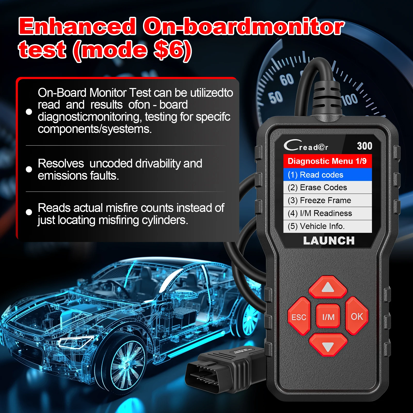 Escáner OBD2 LAUNCH CR300 – Herramienta de diagnóstico para coches - imagen 2
