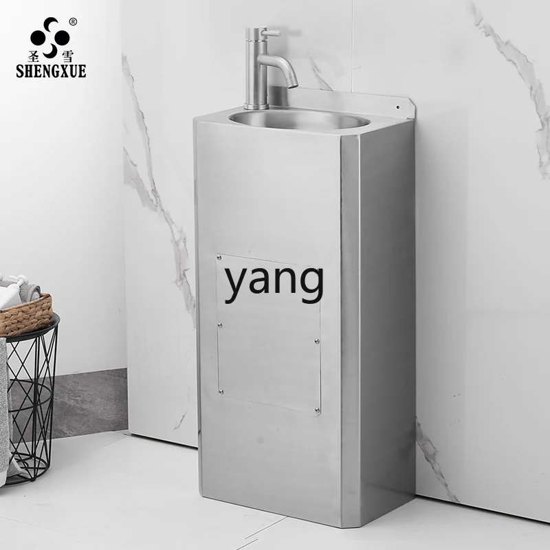 Lavabo de acero inoxidable con columna cuadrada para taller mecanico - imagen 3