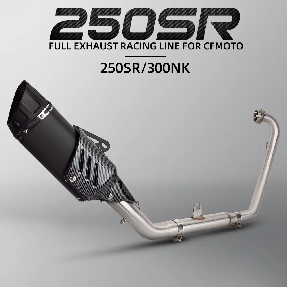 Escape completo carbono CFMoto NK 250/300sr con silenciador
