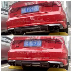 Difusor trasero de fibra de carbono Audi A3 Sedán 2018-2019
