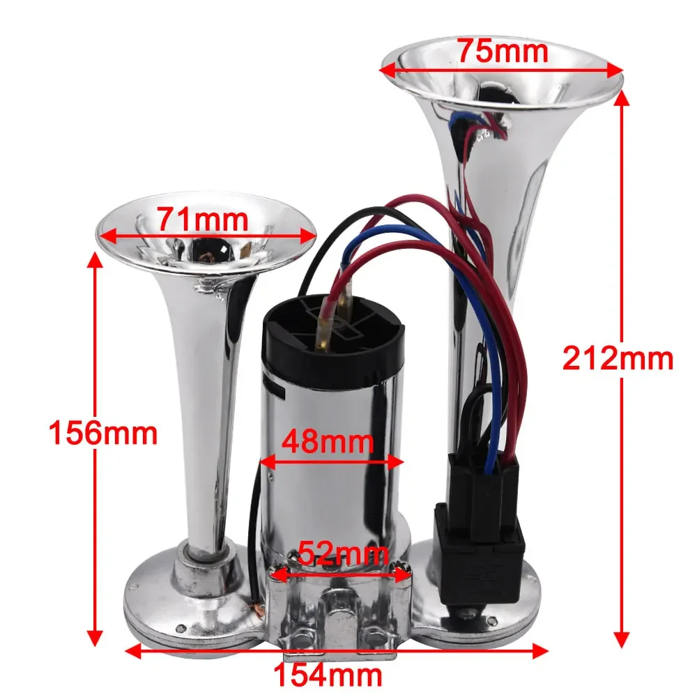 Bocina eléctrica de trompetas 12 V para coche y SUV, 150 dB - imagen 3