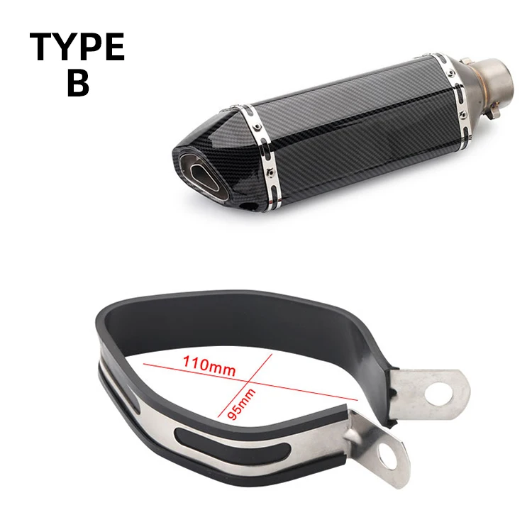 Silenciador escape universal para moto con abrazadera carbono 89 mm - imagen 2