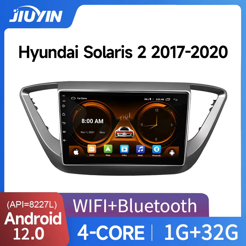 Radio 2DIN JIUYIN con GPS y CarPlay para Hyundai Solaris 2