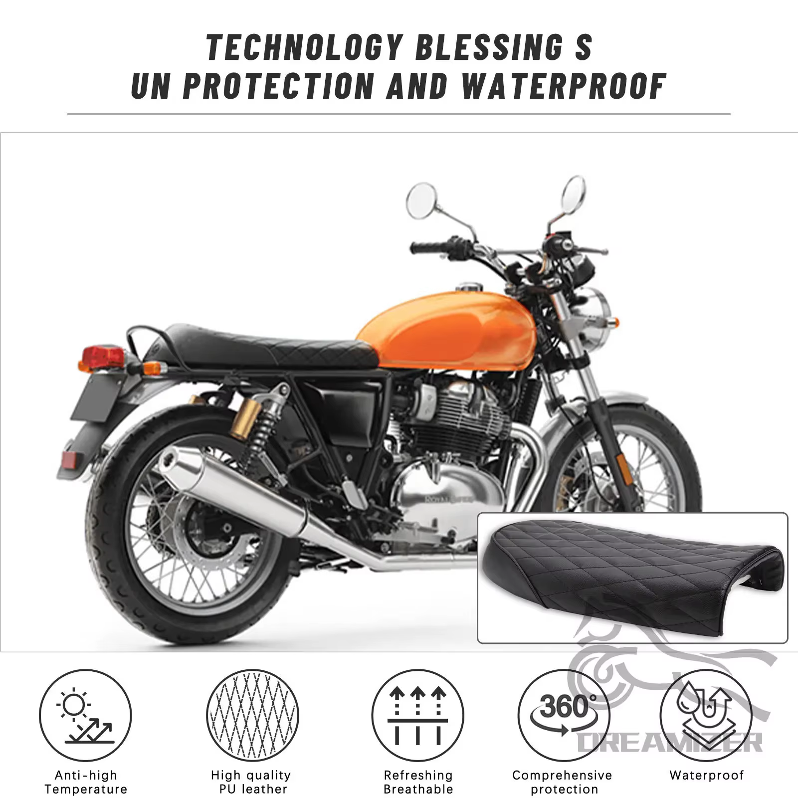 Asiento de moto Cafe Racer con joroba para Honda CG, CB y Kawasaki - imagen 4