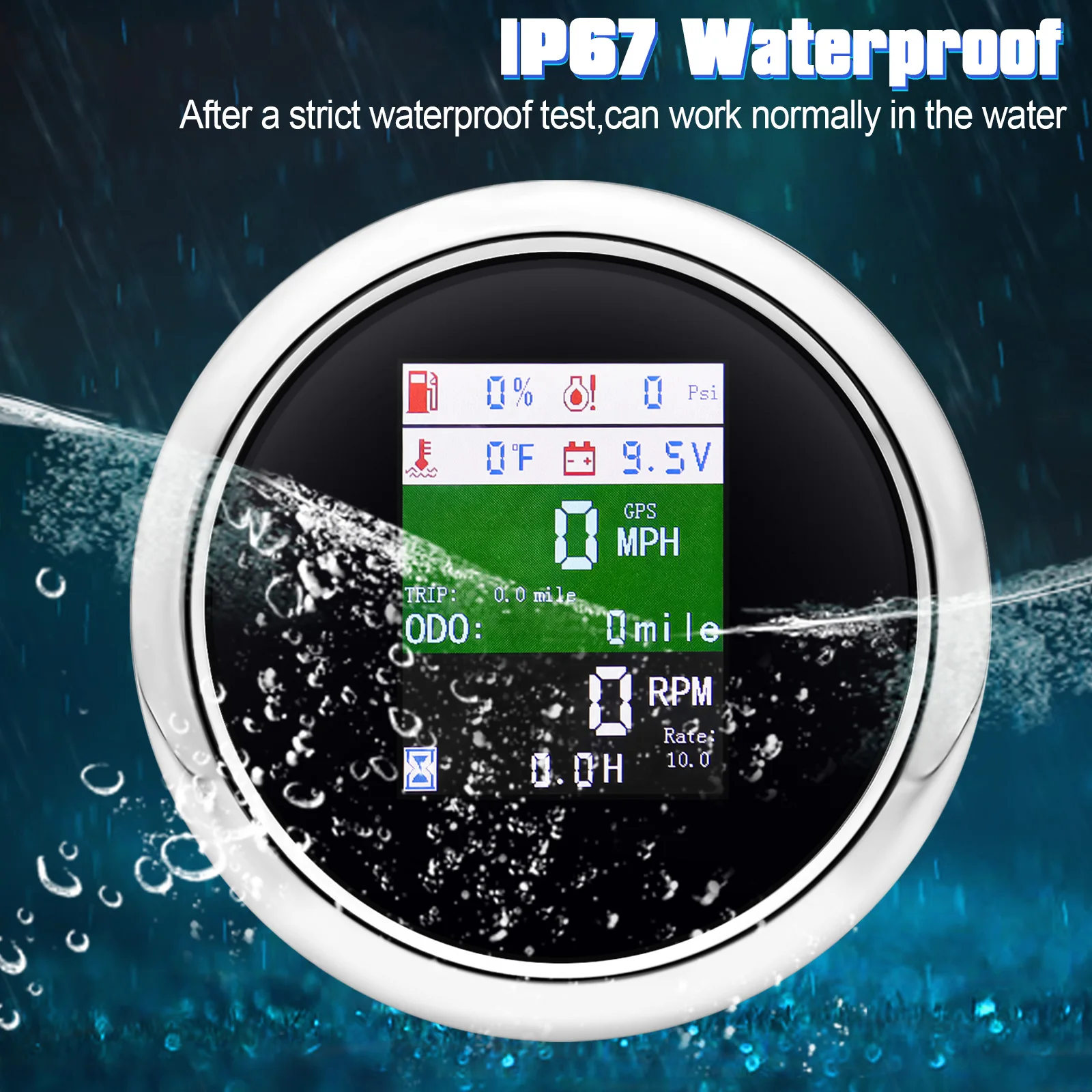 Velocímetro GPS resistente al agua con tacómetro y alarmas - imagen 2