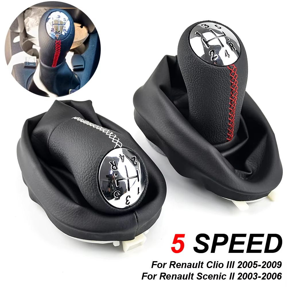 Pomo Cambios Manual MT Negro y Gris - Renault Scenic II Megane II Clio 3 - imagen 3
