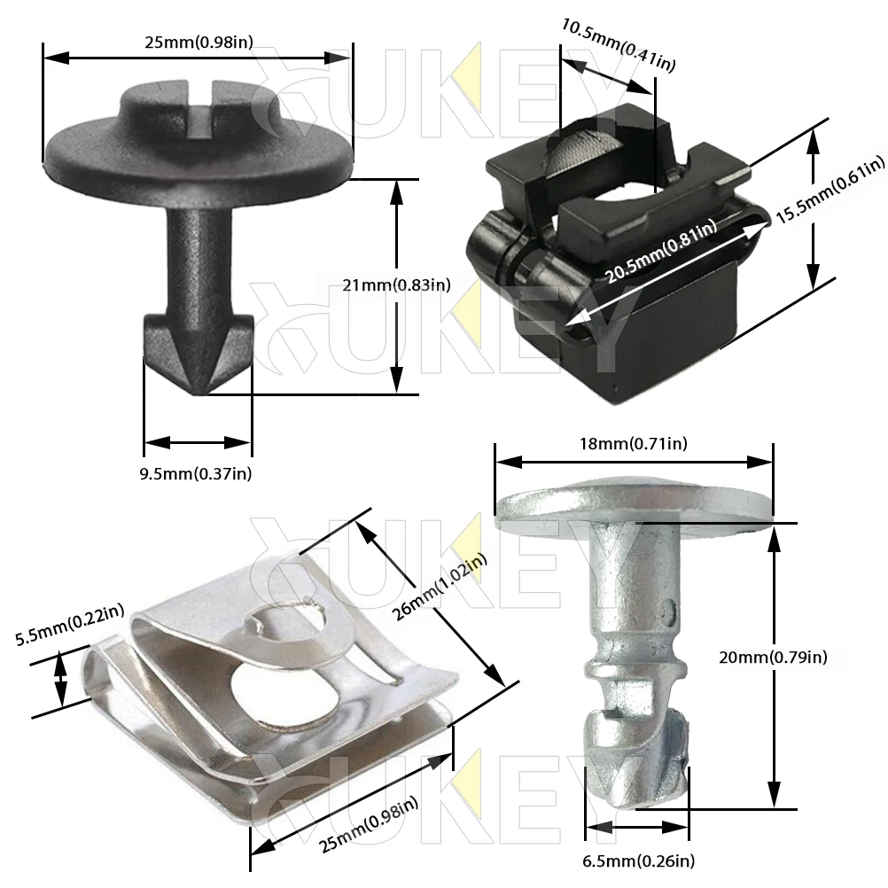 Clip fijación panel motor para VW Passat B5 y Skoda Superb I - imagen 2