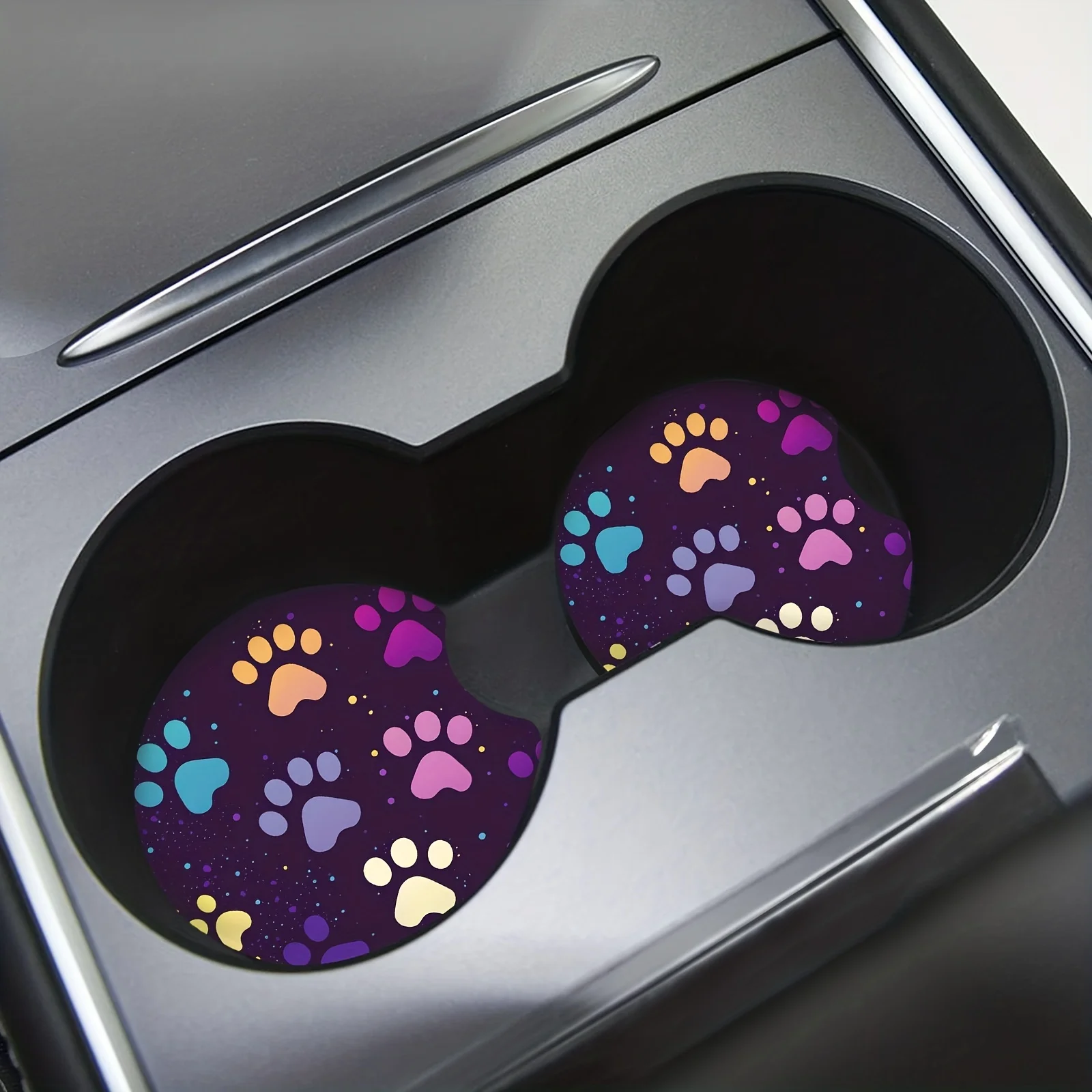 Posavasos absorbente con diseño pata de perro para coche
