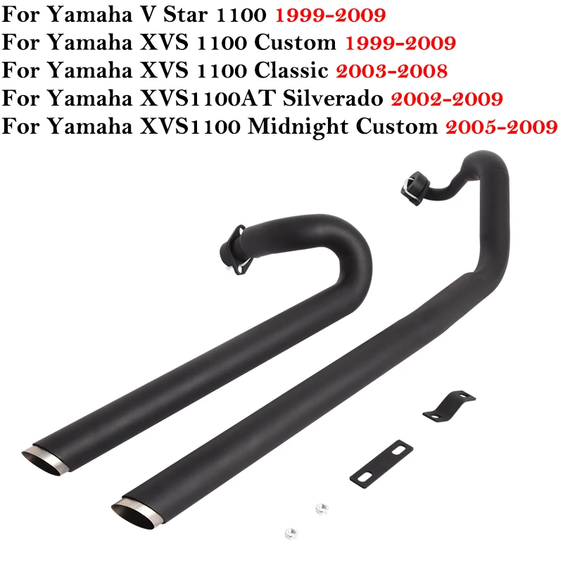 Tubo de escape de acero inoxidable para Yamaha V Star 1100
