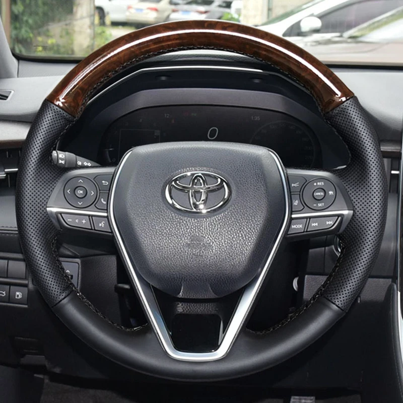 Funda de volante fibra de carbono y cuero Toyota Camry Corolla Rav4 2015-2018 - imagen 4