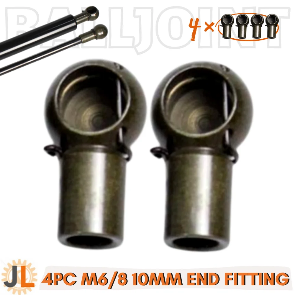 Conectores finales para muelle de gas, rosca hembra M6/M8, bola 10 mm