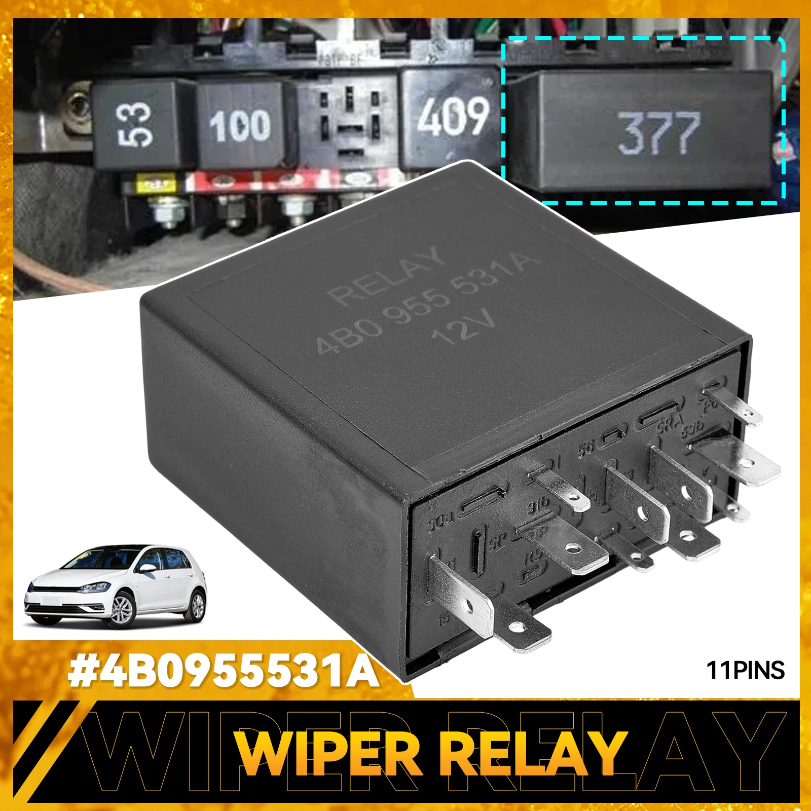 Relé motor limpiaparabrisas 4B0955531A para VW Golf 4 y Audi A4