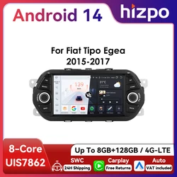 Radio 2Din Hizpo con CarPlay y Android Auto para Fiat Tipo Egea