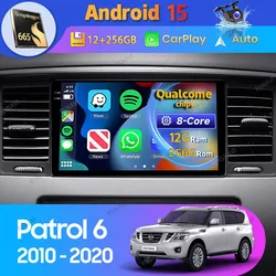 Radio Android CarPlay 2 Din con GPS pantalla 9" para Nissan Patrol Y62
