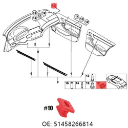 51458266814 Clips de moldura interior BMW E46/E90/X5 E53