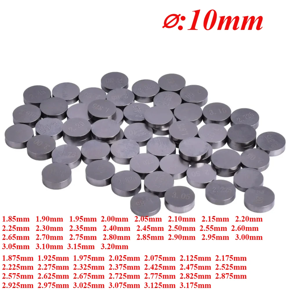 Kit de cuñas de válvula ajustables 10 mm para Honda, Aprilia y Harley