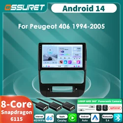 Radio con Android Auto y CarPlay para Peugeot 406 1994-2005 GPS Bluetooth