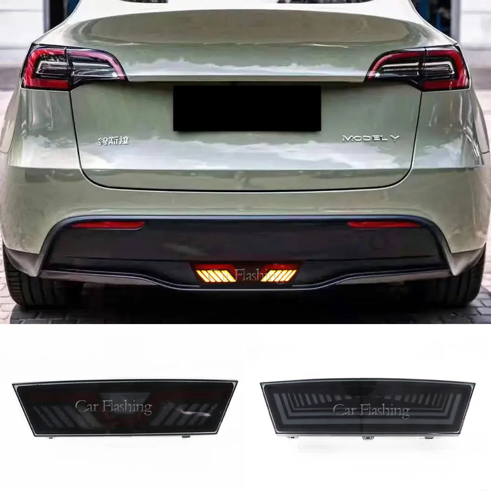 Luz LED parachoques Tesla Model Y 2020-2023 con freno y giro dinámico - imagen 2