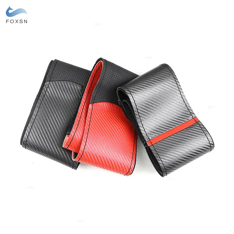 Funda trenzada universal volante 38 cm fibra de carbono y cuero - imagen 2