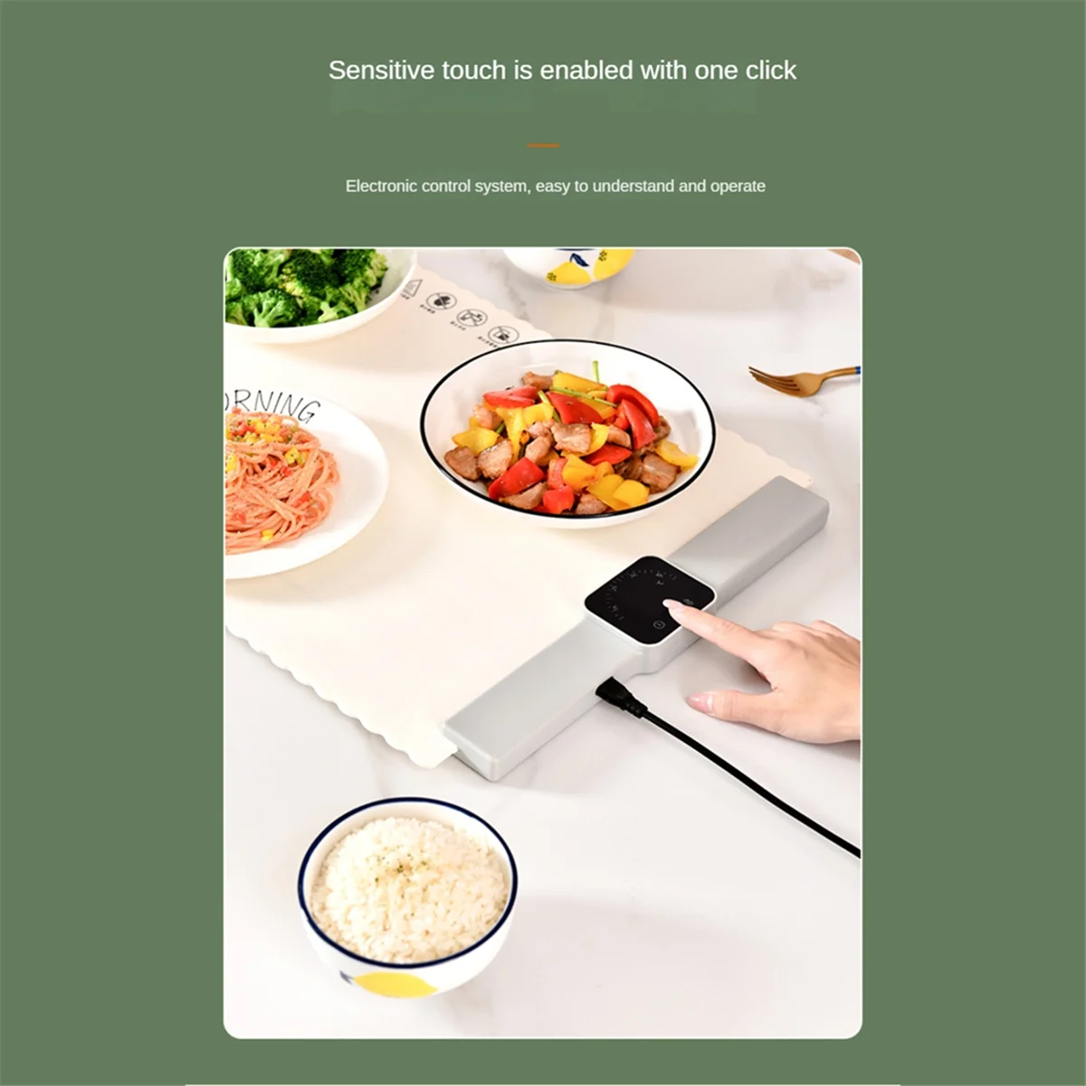 Tablero de platos calentadores, aislamiento para el hogar, calefacción de alimentos, temperatura constante, eléctrico, plegable, artefacto de calentamiento de alimentos, enchufe estadounidense - imagen 5