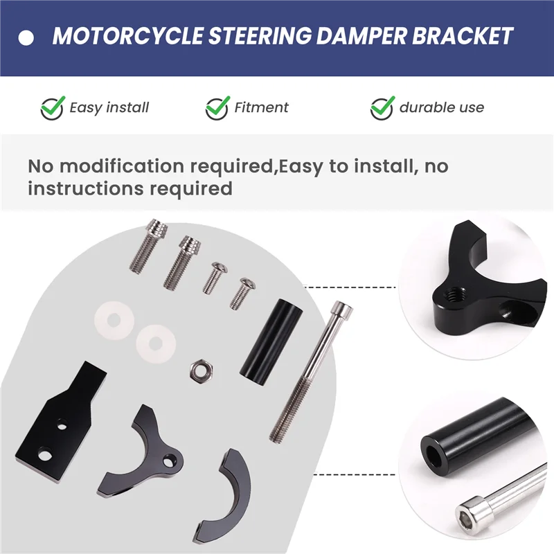 Kit estabilizador de dirección ajustable Honda Forza 350 con soporte - imagen 3