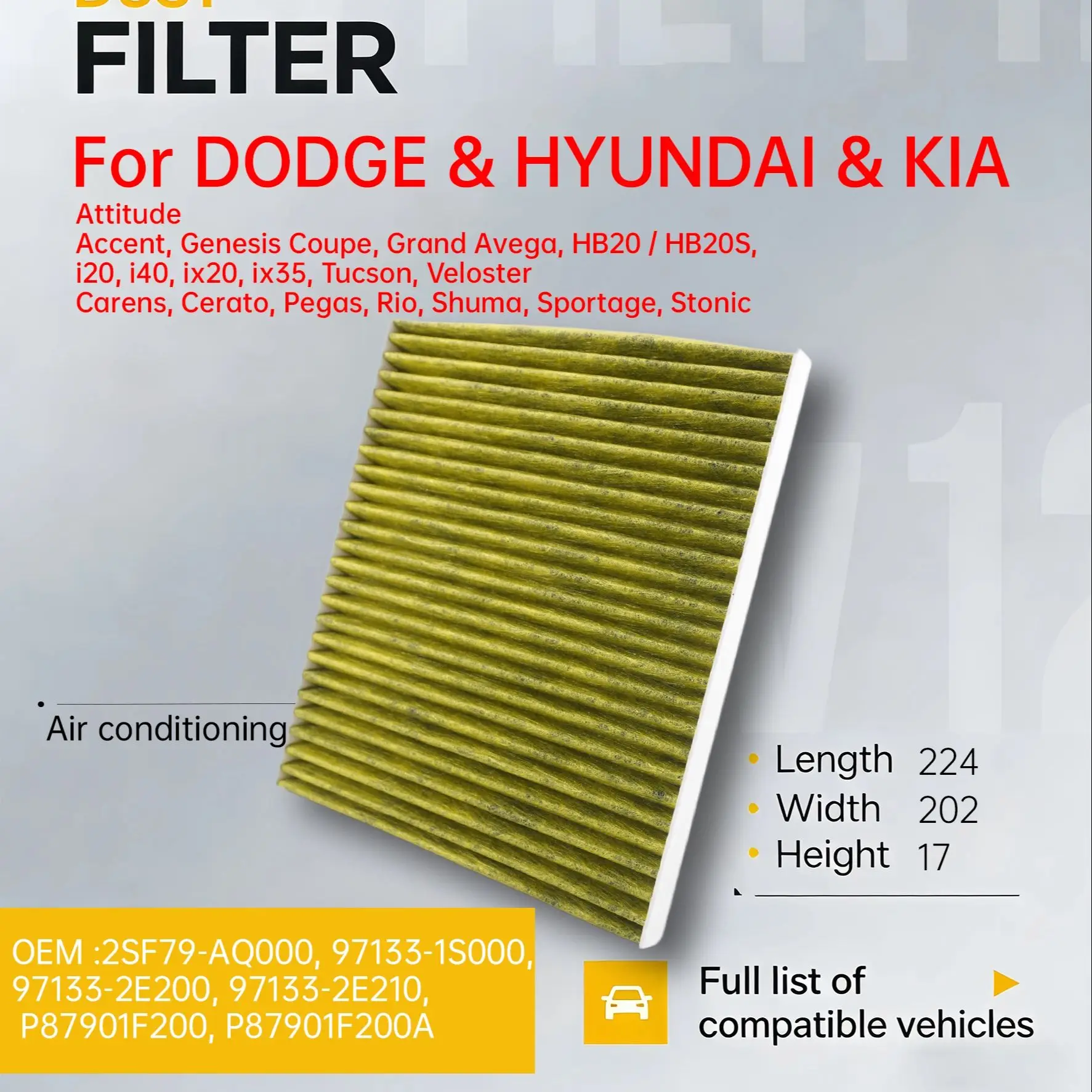 CU2336 Filtro de carbón activado para Hyundai Tucson ix35 2.0 - imagen 2