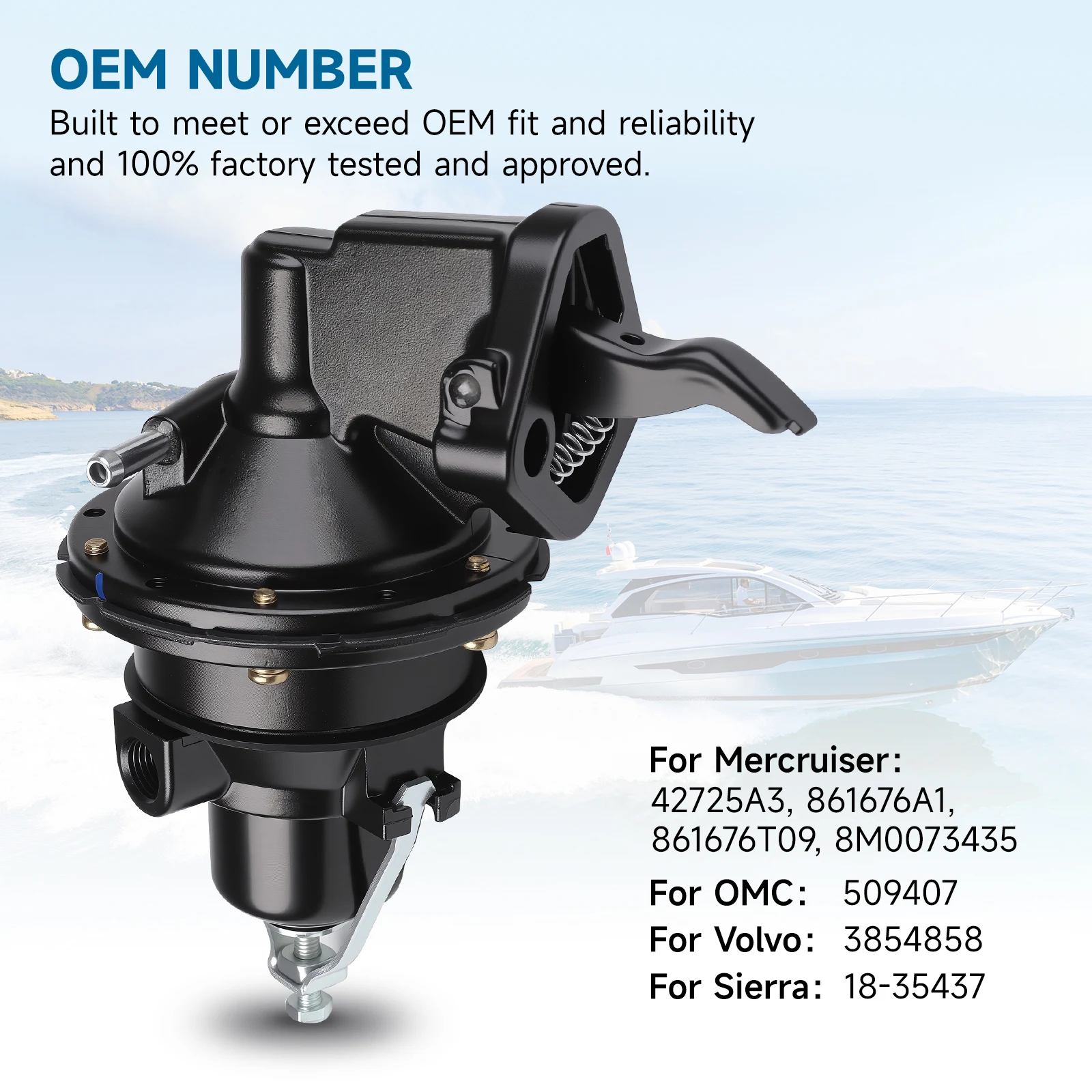 Mercruiser 509407 Bomba de combustible mecánica para 2.5L-3.7L - imagen 4
