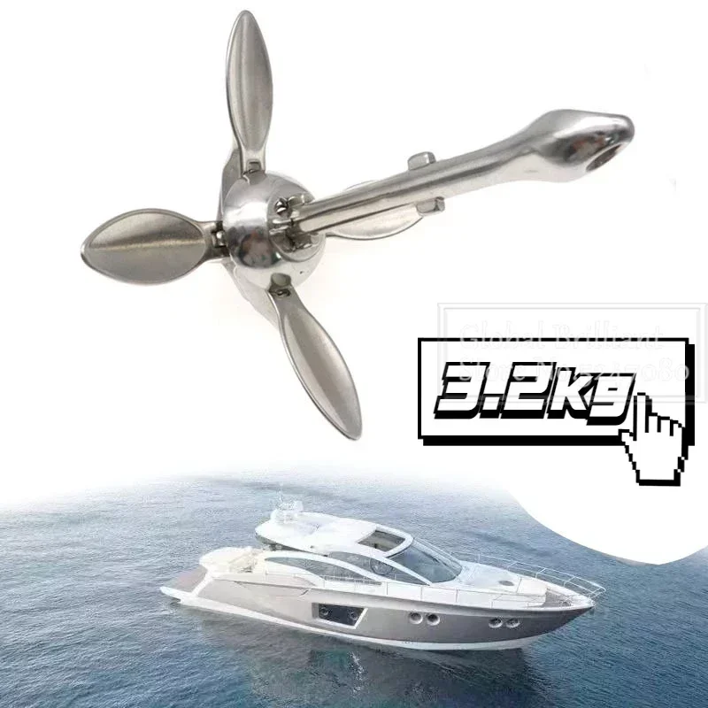 Ancla marina de acero inoxidable para barco, kayak y bote de pesca - imagen 3