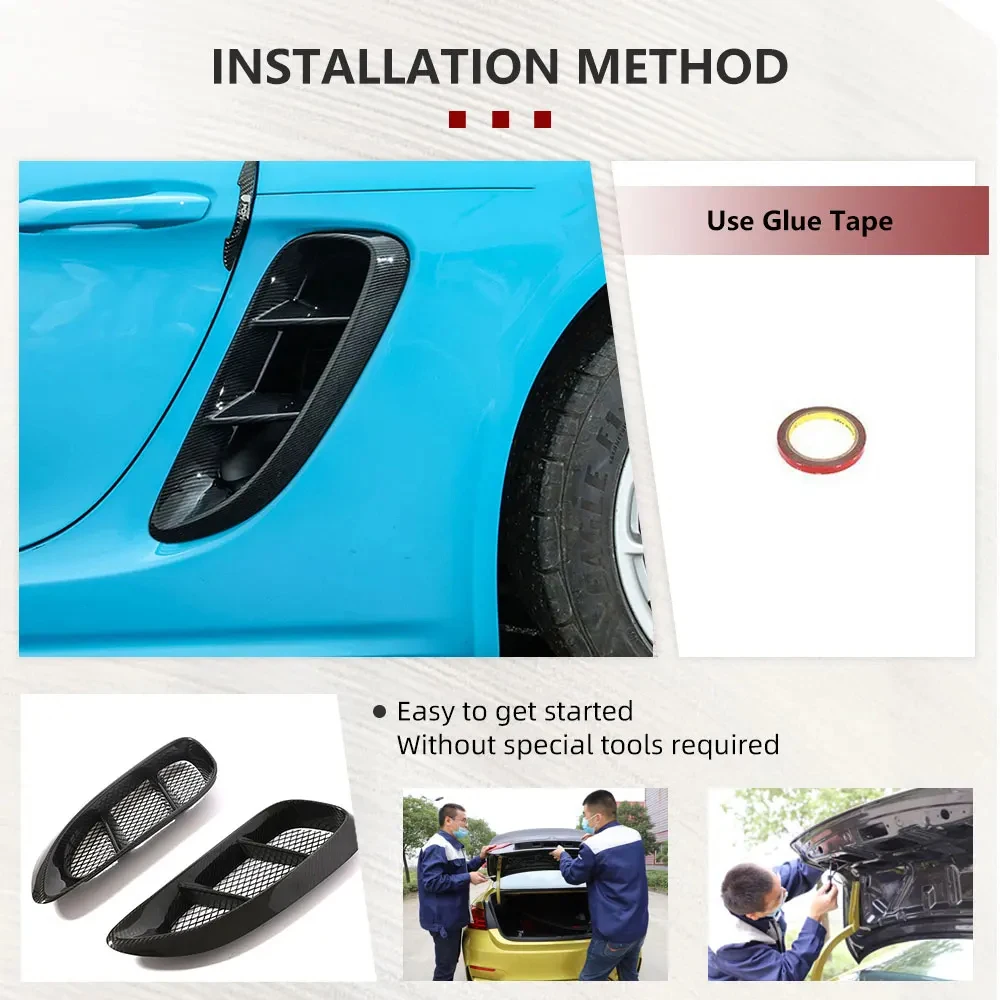 Rejilla lateral de carbono para Porsche 718 Boxster/Cayman 2016-2020 - imagen 2