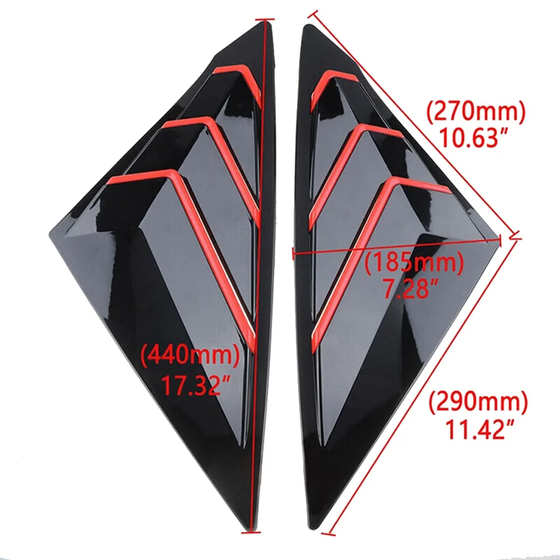 Persianas laterales traseras negro-rojo Honda Civic Sedan 2022-2023 - imagen 2