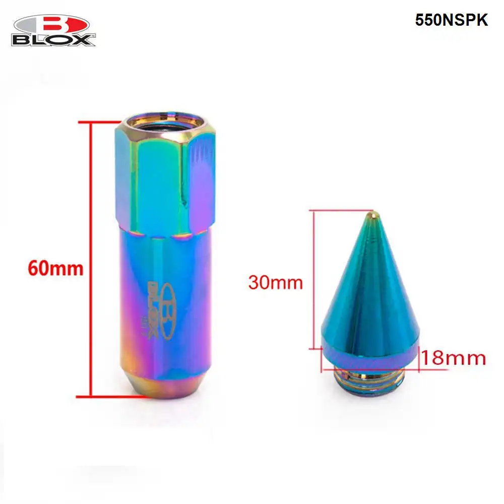 Tuercas de 20 piezas tuercas de rueda sintonizador extendido de aluminio estilo Blox Jdm con punta para llantas de ruedas M12X1.5/M12X1.25 EP-550NSPK - imagen 3