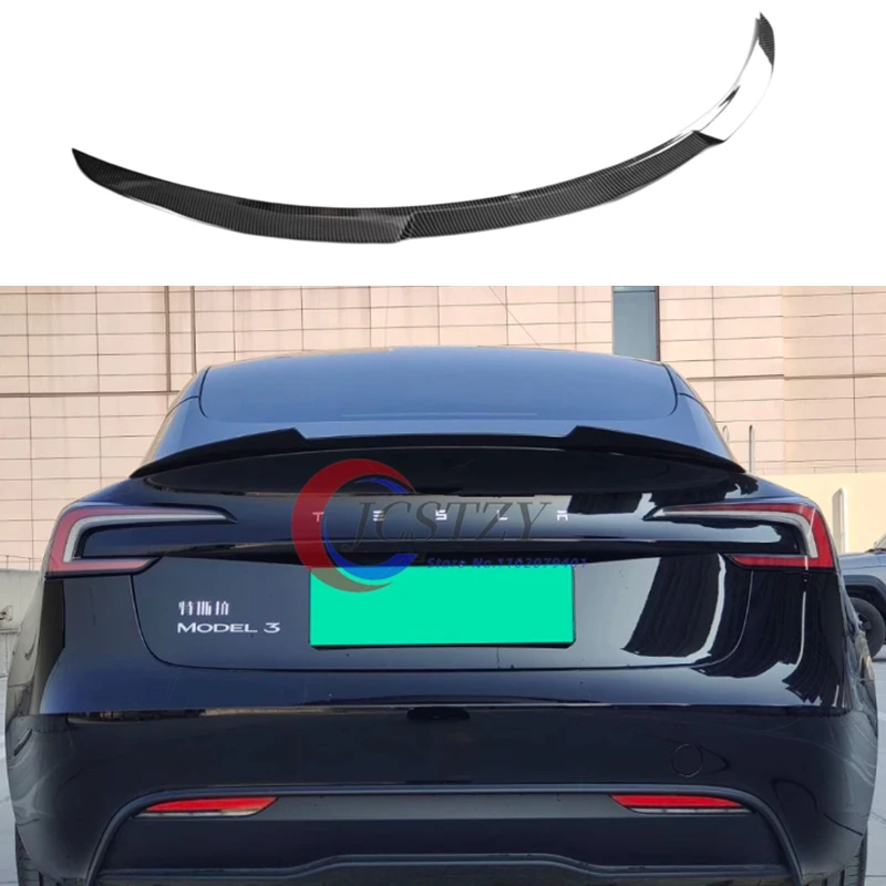 Alerón de labio maletero Tesla Model 3 ABS negro brillo