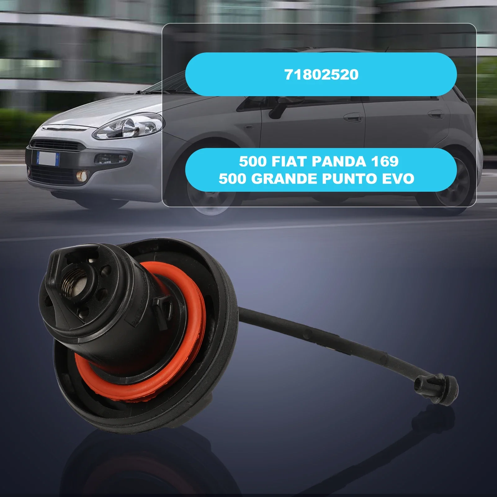 71802520 Tapa de depósito con cerradura Fiat 500 y Grande Punto Evo - imagen 3