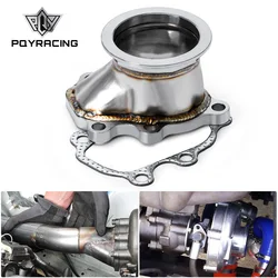 Adaptador turbo inoxidable PQY V-band para T25 T28 GT25 GT28 63mm
