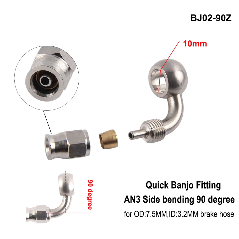 AN3 Manguera freno Banjo M10x1 acero inoxidable – motocicleta - imagen 4