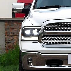 Lámparas LED delanteras Dodge RAM 1500 2009-2018 con DRL