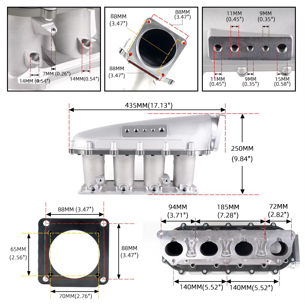RASTP Kit colector admisión Ultra Race – Civic Si/Acura RSX 2.0L - imagen 4