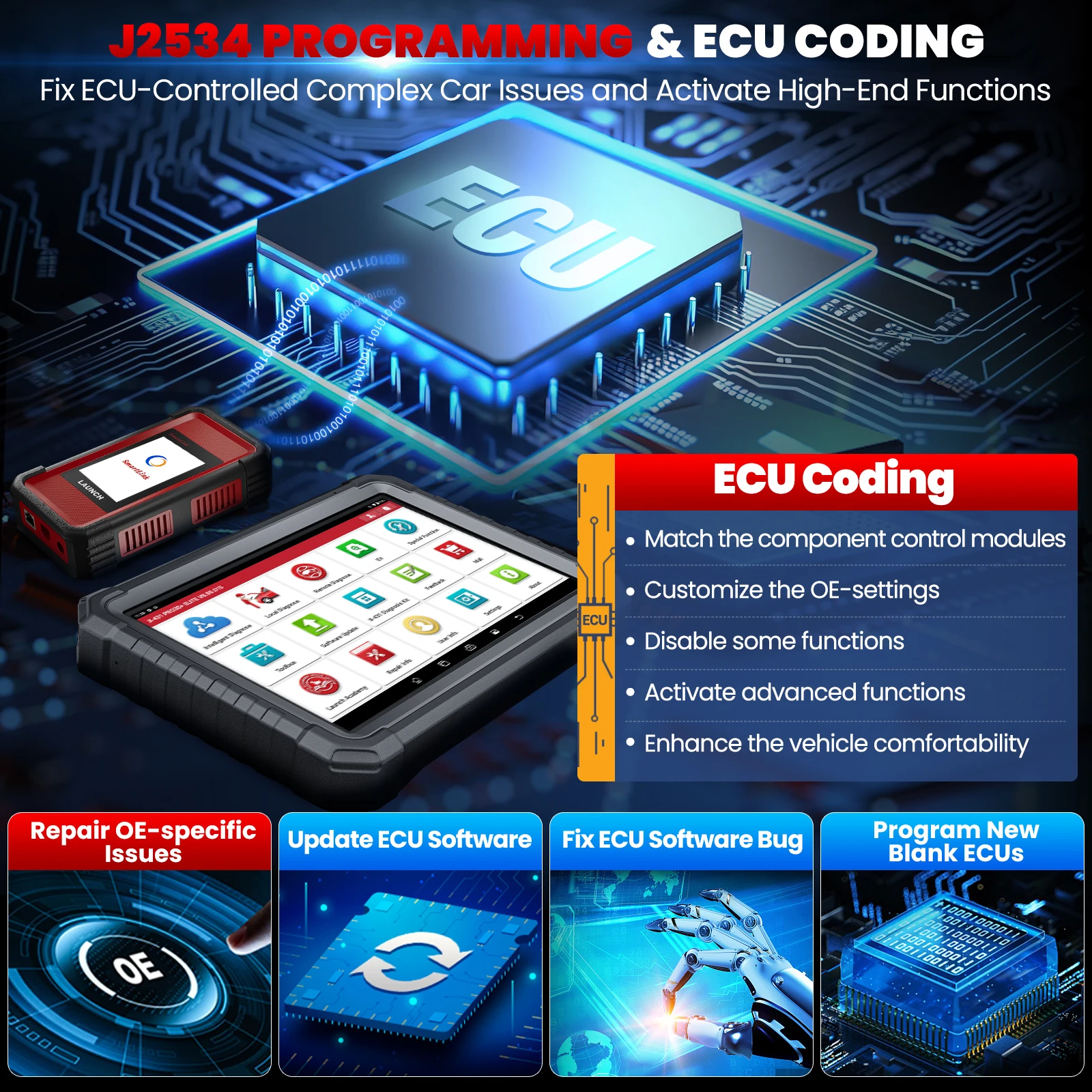 LAUNCH X431 PRO3S+ ELITE Escáner de diagnóstico bidireccional J2534 - imagen 3