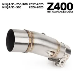 Tubo intermedio de escape inoxidable 51 mm Kawasaki Ninja/Z 250-500