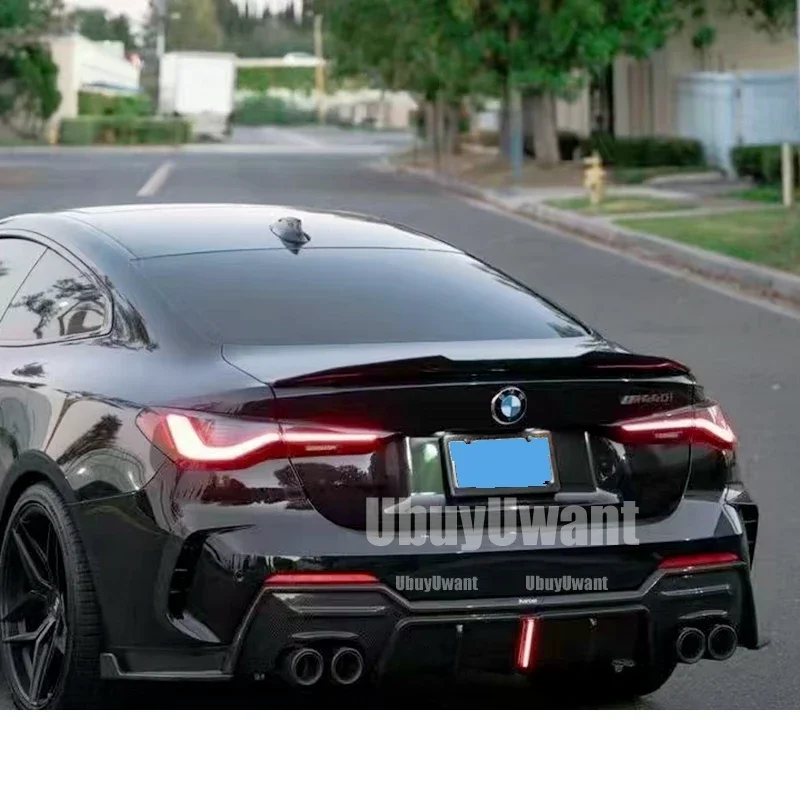 Difusor de alerón de labio de parachoques trasero de coche para BMW 4 Series G22 G23 430i M440i M difusor trasero deportivo con luz de carbono 2020 + - imagen 4