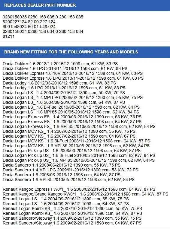 Inyector de combustible FS 0280158034