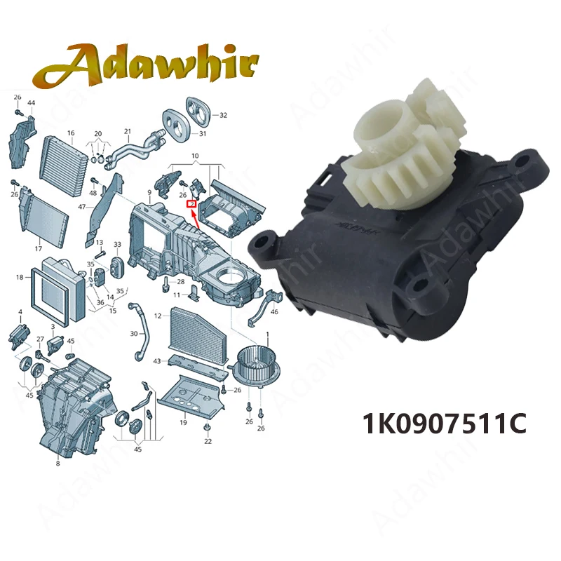 Servomotor de aleta de aire de recirculación para Audi y VW