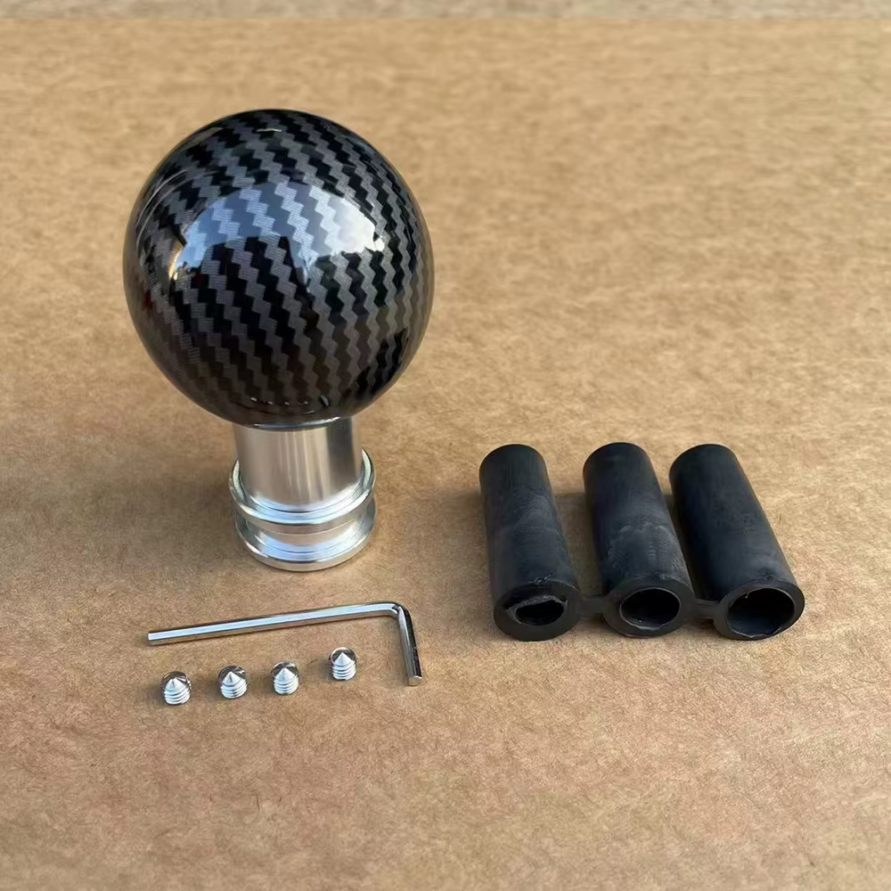 Pomo de cambio universal en forma de bola con acabado fibra de carbono - imagen 5