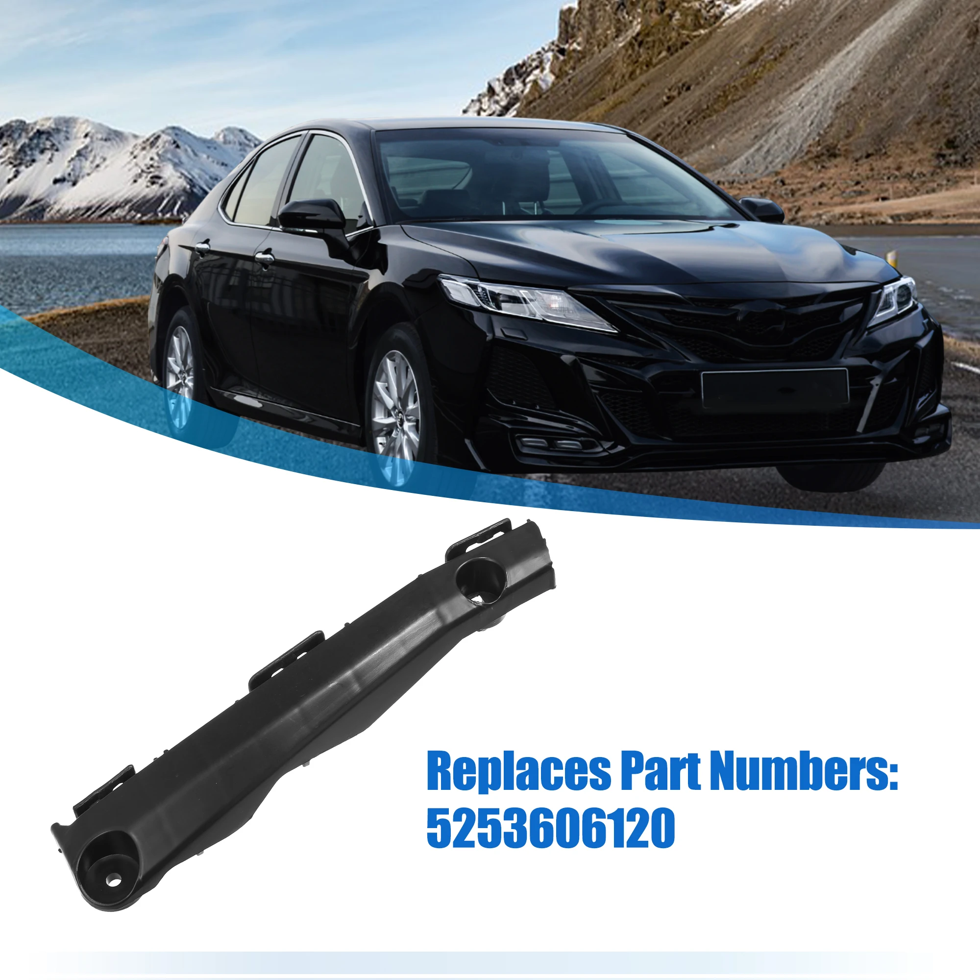 UXCELL 1Pcs Front Left Bumper Bracket for Toyota Camry 2.5L 5253606120 Plastic Black