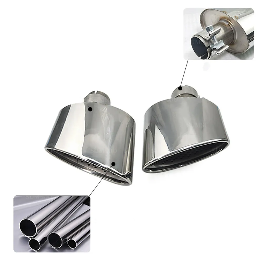 Puntas de escape de acero inoxidable para Audi A4 A5 A6 A7 RS - imagen 3