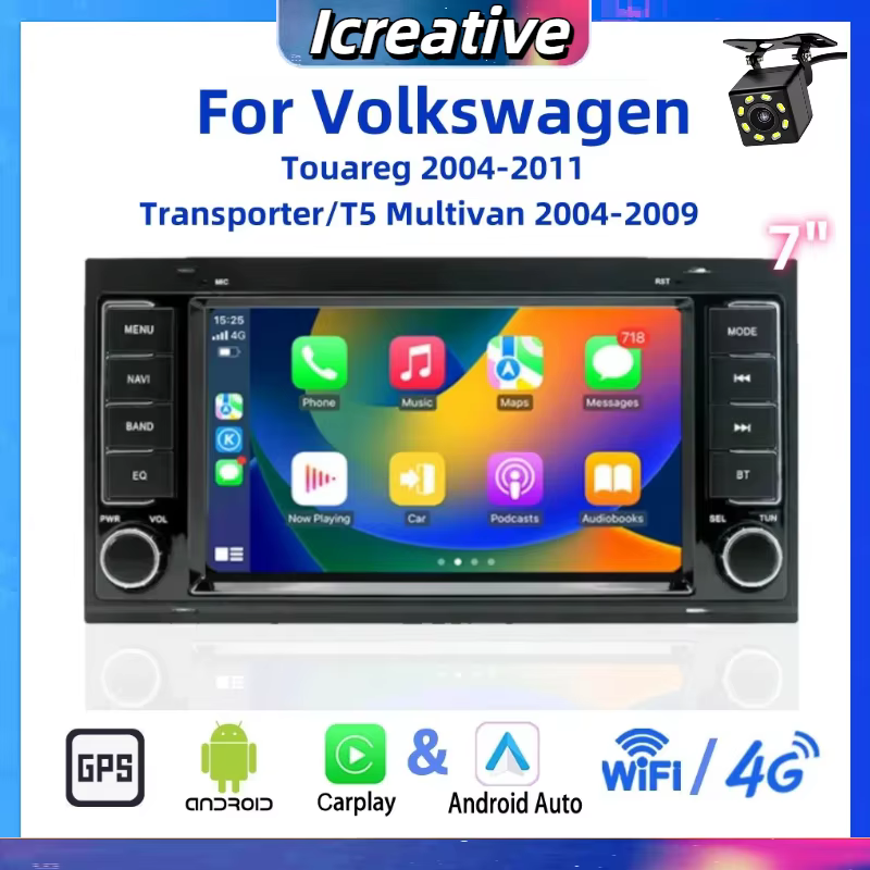 Radio Android CarPlay multimedia para Volkswagen Touareg 2004-2011 y Transporter T5