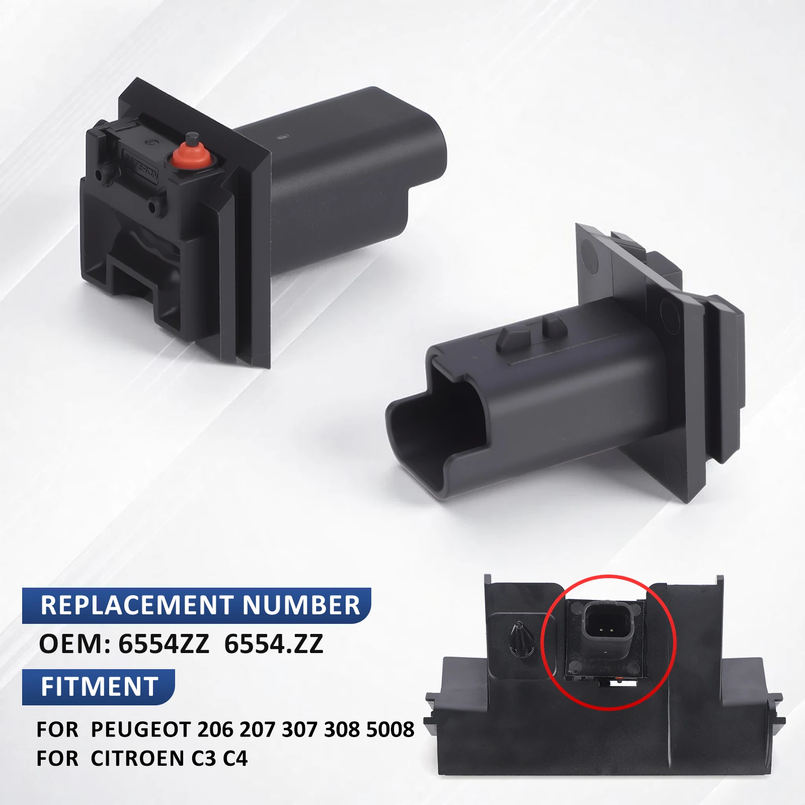Interruptor portón trasero 6554ZZ Peugeot 206 207 Citroën C3 C4 - imagen 2